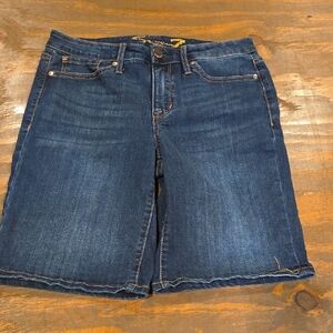 7 For All Mankind Dark Blue Denim Bermuda Shorts
